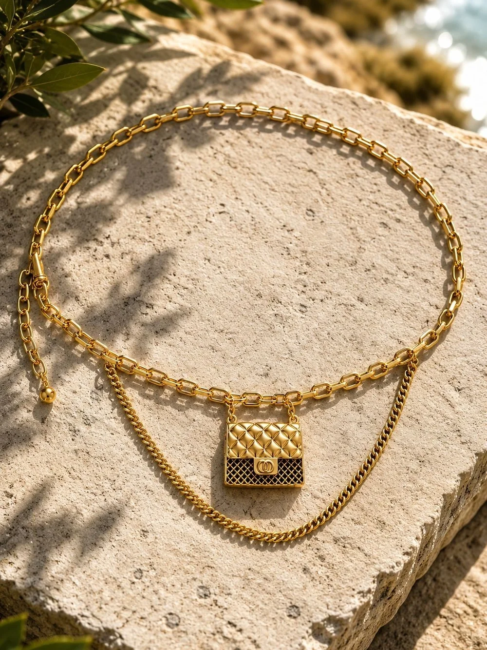 Gold Chain Link Belt Bag